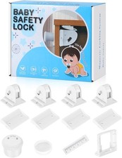 4 Pack Magnetic Cabinet Locks for Child Safety, Drawer Locks Baby Proofing, Magn