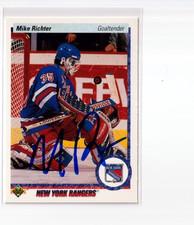 MIKE RICHTER autographed '90/91 NY NEW YORK RANGERS 