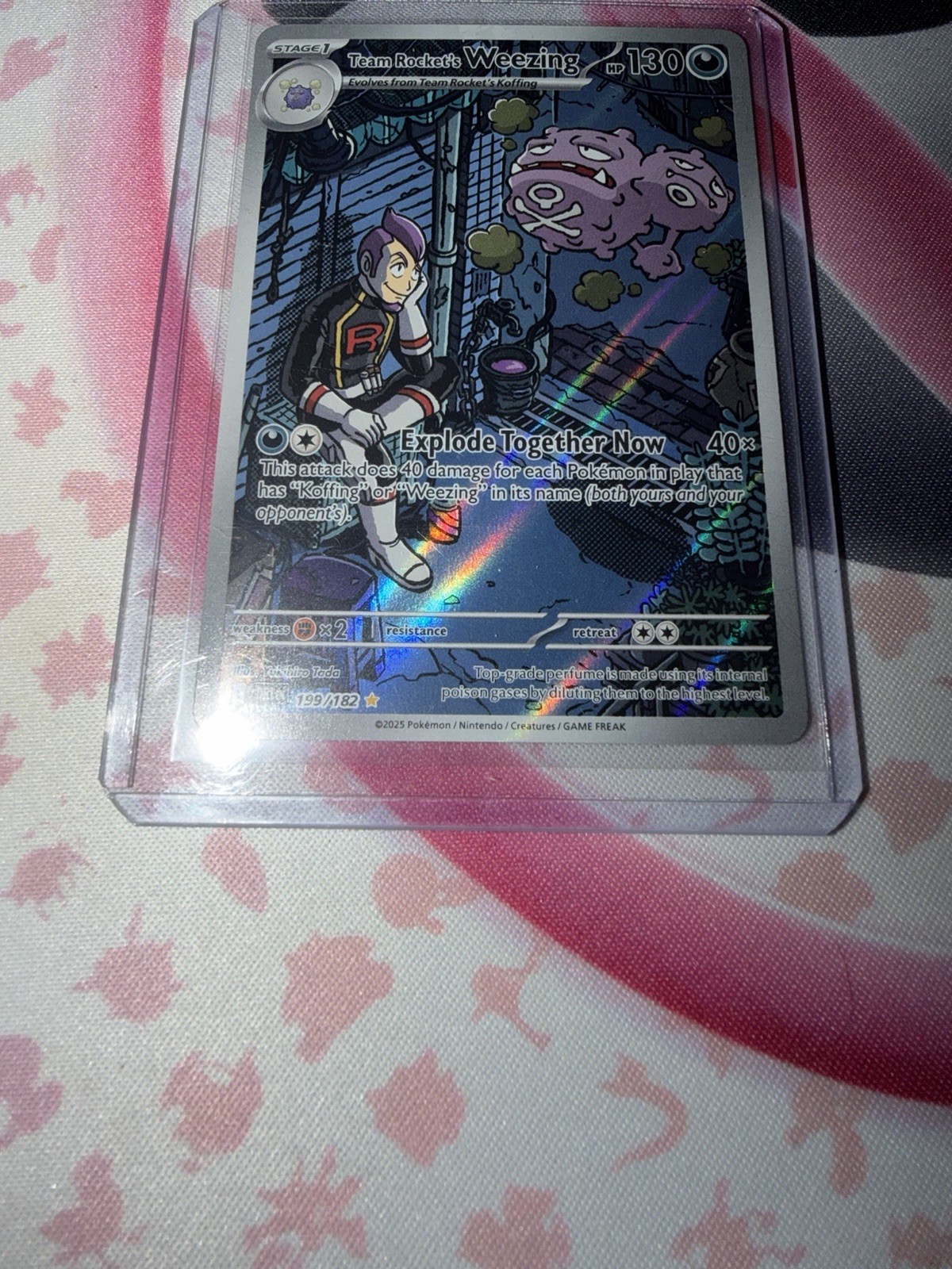 Team Rocket’s Weezing 199/182 Illustration Rare Pokémon Destined Rivals - NM