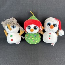 Ty Beanie Boo Lot of 3 Snowman Bundle 6" Plush Stuffed Animal Toy C