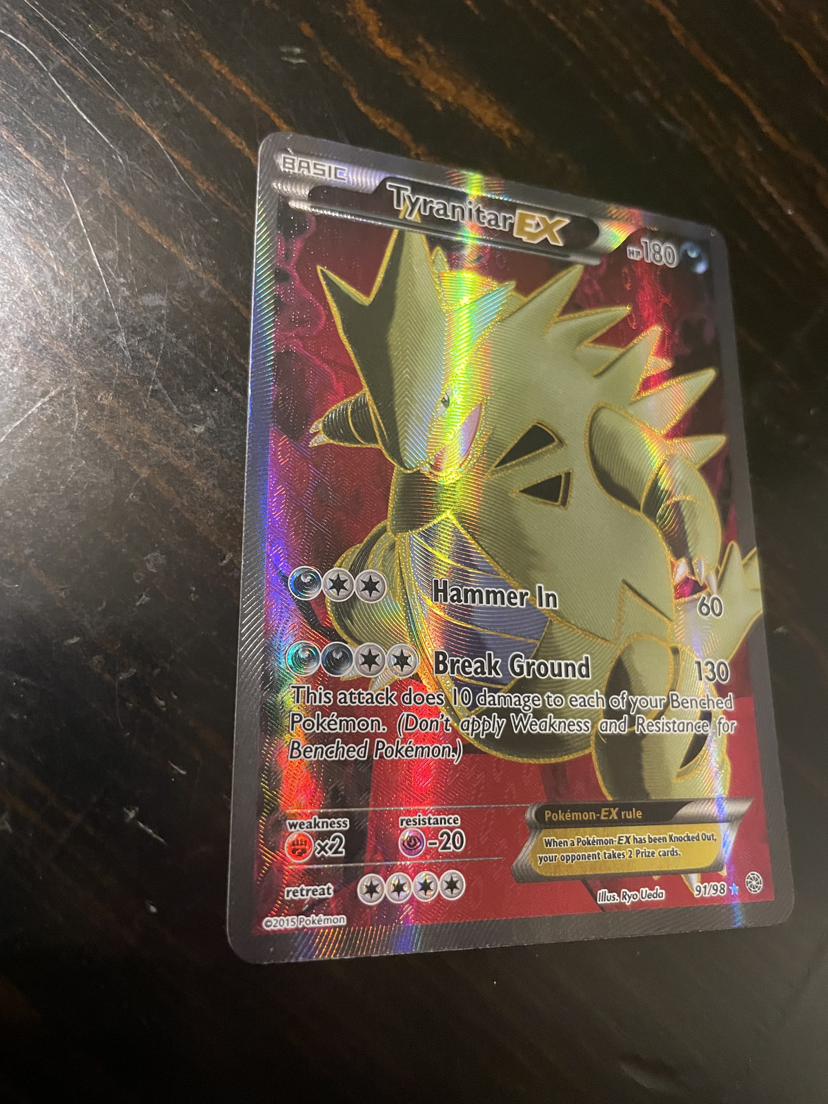 Pokemon Ancient Origins Tyranitar EX 91/98 Holo, LP