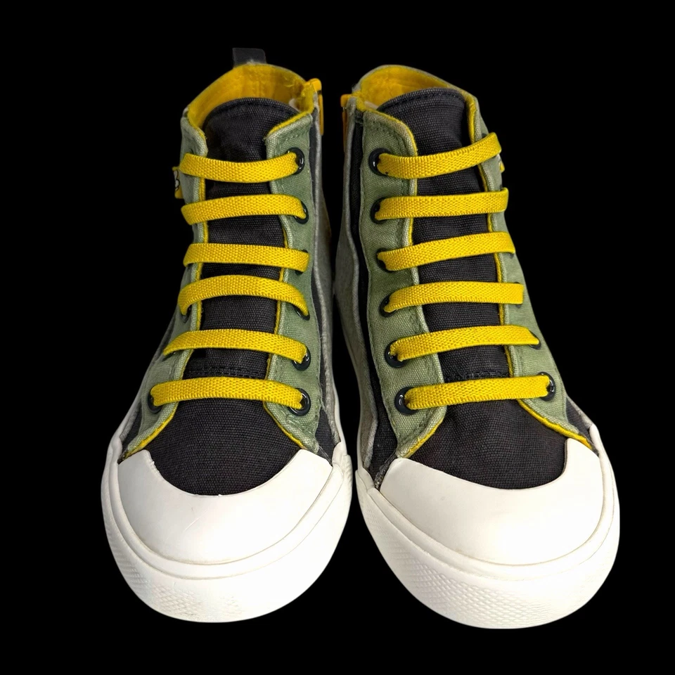 Zapatillas Disney Hi Top Oh Boy Mickey Mouse Niños Talla 11 Gris Verde Amarillo Foto 3 de 4