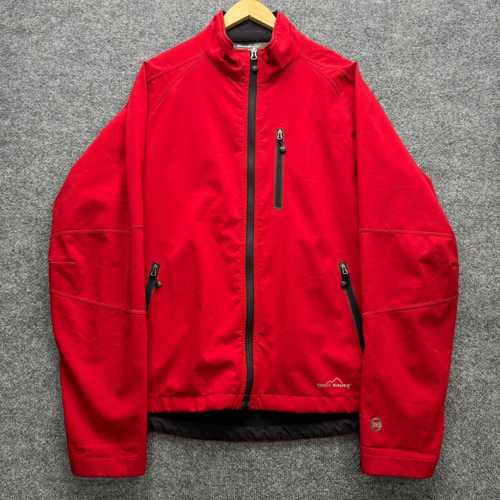 Eddie Bauer Softshell Jacket Men's Size LT Red Full Zip 365 Performance Outdoor
