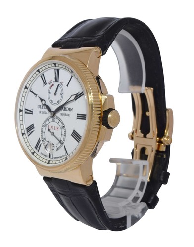 Ulysse Nardin Marine Chronometer 18k Rose Gold Mens 45mm Watch Box/Book 1186-122 - Picture 3 of 12