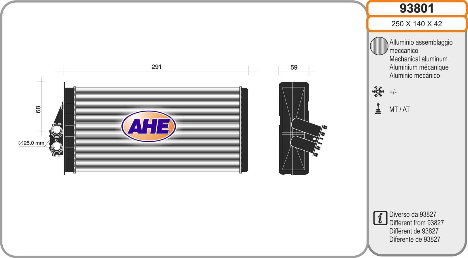 Radiateur de chauffage Peugeot 307 à haute dissipation thermique pour blocs HDi