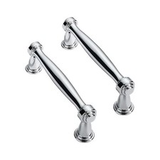 Solid Heavy Duty 10 Pack 3 Inch Hole Center Polished Chrome Cabinet Pulls Kit...