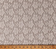 Stretch Lace Roses Flowers Floral Patterned Vanilla Cream Fabric by Yard D167.17