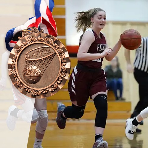 Médailles de basket-ball de 6,5 cm, médaille de sport avec ruban de cou pour les - Afbeelding 4 van 9