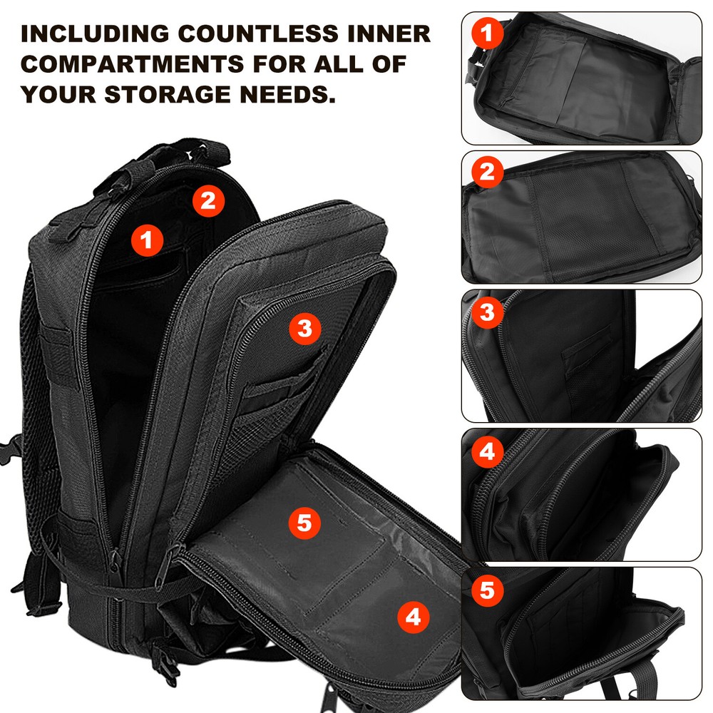 30L Outdoor Military Molle Tactical Backpack Rucksack Camping Hiking Travel Bag