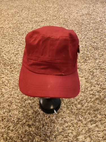 Leader Cadet Hat Adult Womens Red Strap Back Cap Adjustable Hook Loop