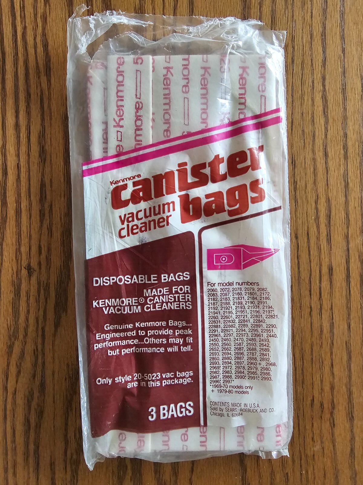 Kenmore Canister Vacuum Bags Style 20-5023 2-Pack Open Box