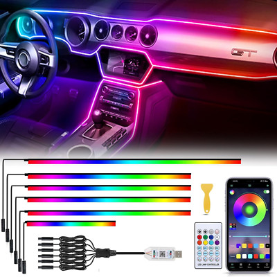 Acrylic 6 in 1 Car Ambient Lighting LED Auto Interior Lighting Strip Lights 445