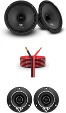 Black Diamond 2x 6.5" Midrange Speaker + 2x Super Bullet Tweeter & Speaker Wire