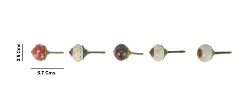 Set of 5 Multi Color Ceramic Knobs Drawer Knob Beautiful Interior Décor. i24-190 - Picture 5 of 8