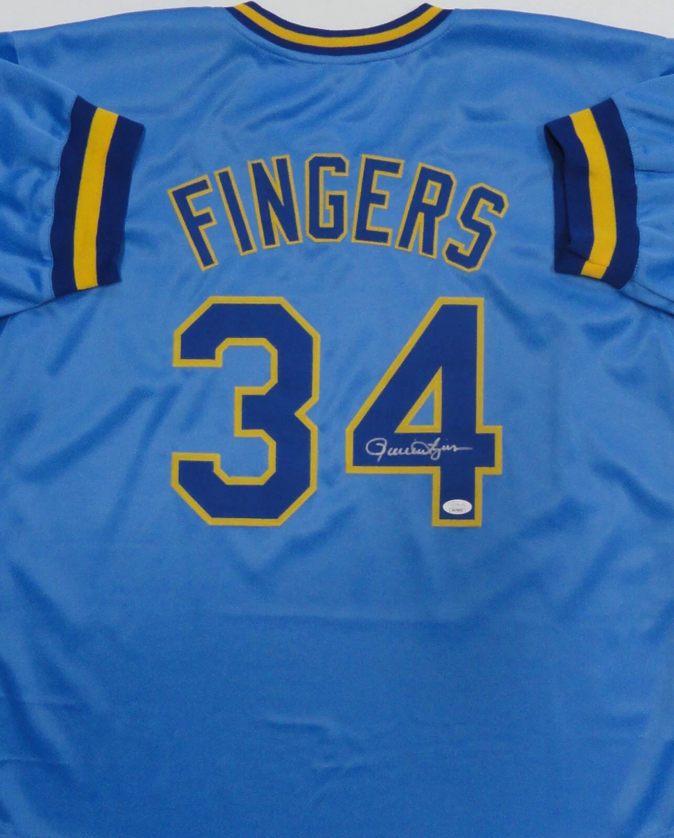 Milwaukee Brewers Rollie Fingers Authentic Alternate Team Navy Jersey