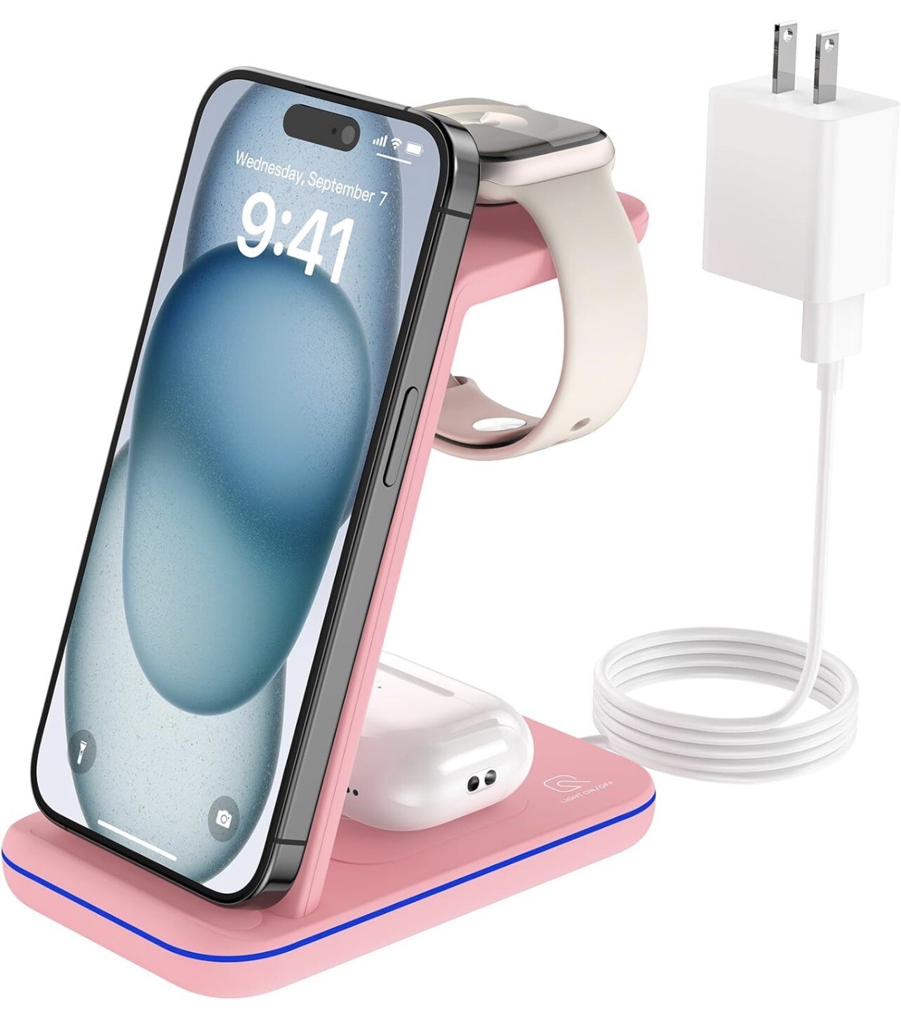 3-in-1 Fast Wireless Charging Station for Phone, Watch & Earbuds-image