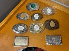 Mixed Assorted Vintage Belt Buckle Lot Of 9 