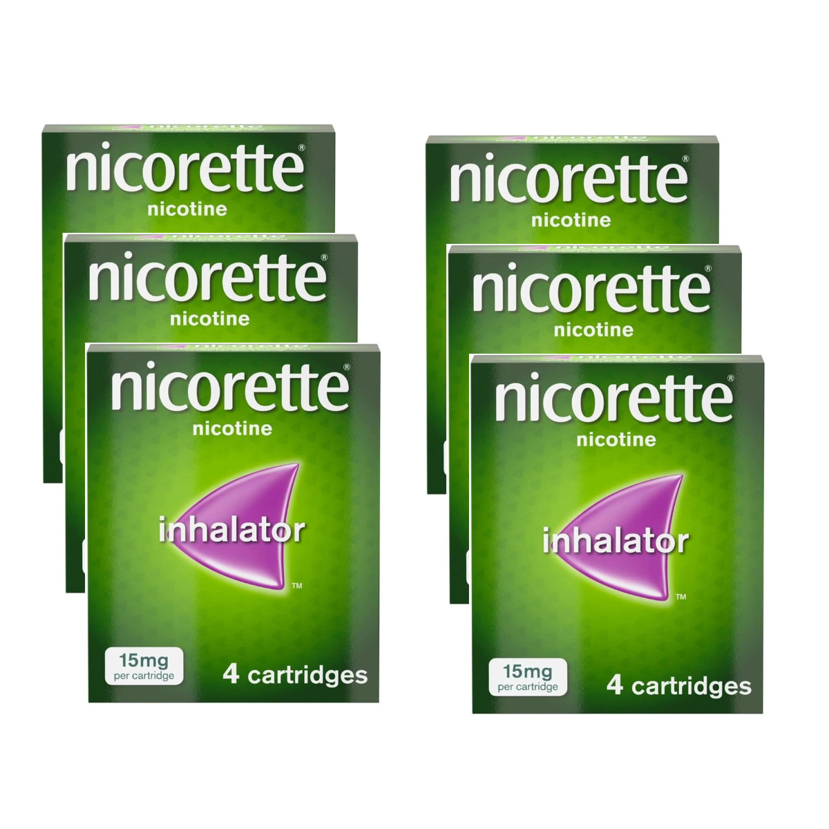 Nicorette 15mg Inhalador Nicotina 4 Cartuchos Pack 6