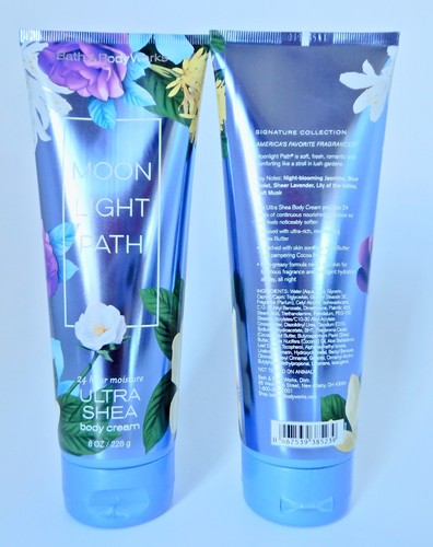 3 BATH & BODY WORKS MOONLIGHT PATH 24 HOUR MOISTURE ULTRA SHEA BODY CREAM 8oz - Picture 4 of 7