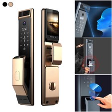 3D Face Smart Door Security Lock Camera W/ Fingerprint Password Keypad Biometric