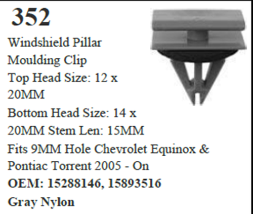 50 Pcs Windshield Pillar Moulding Clip Retainer Compatible with G.M 15893516 - 第 1/2 張圖片