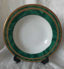 CHRISTIAN DIOR Gaudron Malachite Green Rimmed Soup Bowl  9 1/4" 