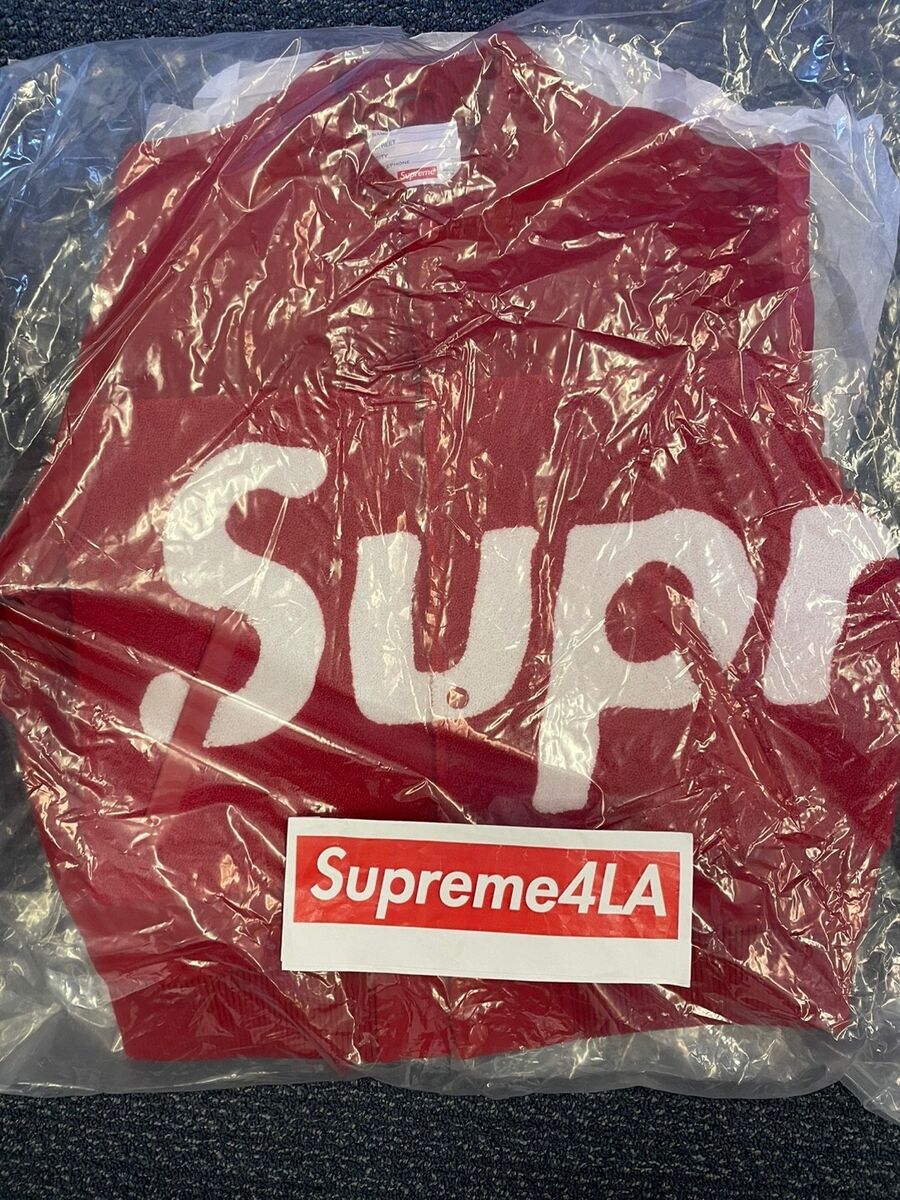 Supreme Big Logo Chenille Varsity Jacket Red M in Hand | eBay Supreme Big Logo Chenille Varsity Jacket Red M in Hand | eBay