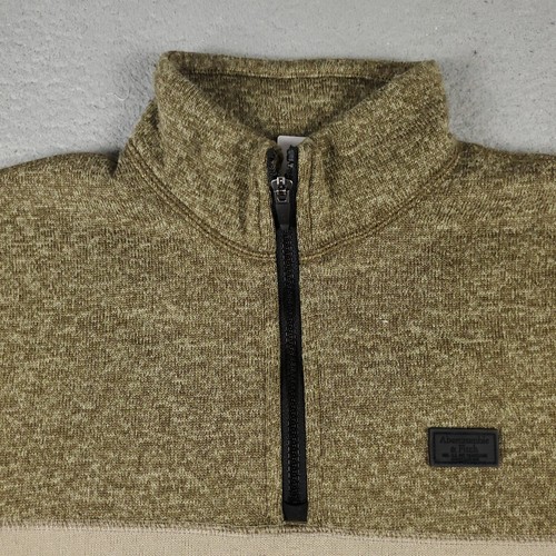 Abercrombie Fitch Sweater Mens Medium Brown 1/4 Zip Up Pullover Sweatshirt - Picture 3 of 10