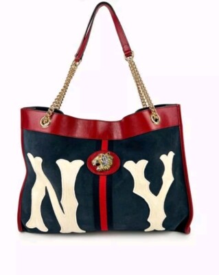GUCCI × NY New York Yankees Rajah Chain Tote Handbag Purse Bag