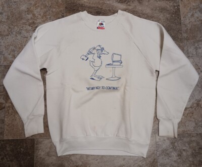 Rare 80's Vintage Hit Any Key Innovate Data PC Sweatshirt Medium 18'' x 24'' USA