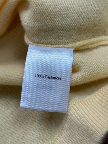 PURE Collection 100% Superfine Cashmere Yellow Scoop Neck sweater US 4 - Picture 3 of 11