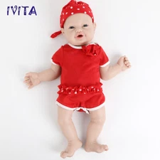 IVITA 23''Big Baby Girl Newborn Lifelike Full Body Silicone Doll Reborn Baby