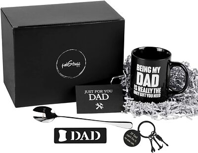 World's Best Dad Set - 5 Piece, Personalized 11oz Coffee Mug ''Being My Dad''