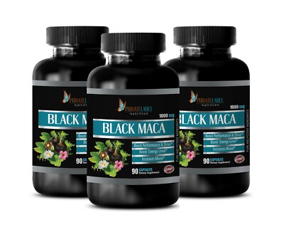 muscle feast - 1000MG BLACK MACA - mood enhancer supplements for women 3 BOTTLE