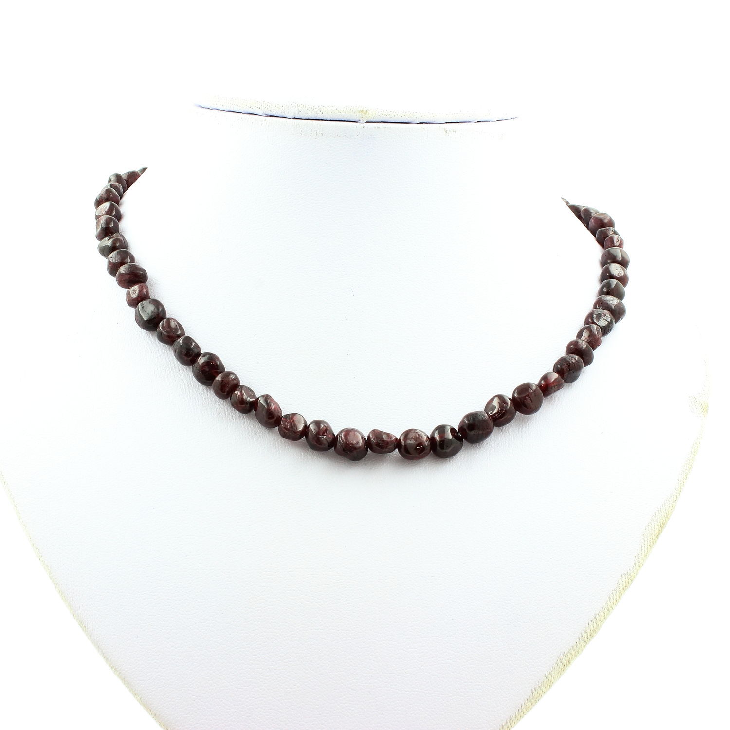 Collier grenat du Mozambique acier inoxydable anti-ternissement pour peau sensible