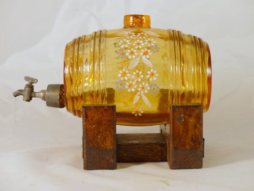 Superbe ancien petit Tonneau Emaillé LEGRAS? Antique Grench Enamel Barrel 1900 - Picture 3 of 9