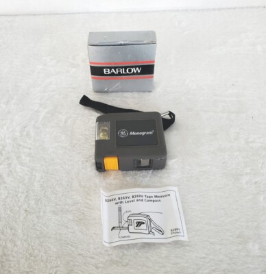 Vintage Barlow Tape Measure With Level GE Monogram Advertising With Box 