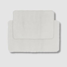 Pure Bath White 2-Pc. Faux-Fur Memory Foam Bath Rug Set