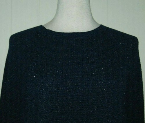 NWT Isabel & Ingrid Maternity Rayon Blend Blue Shimmer Tie Cuff Sweater Large - Picture 2 of 5
