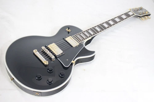 Used 2000s Burny RLC-85 MIJ Les Paul Custom Black 4.9kg Long Tenon W/GB