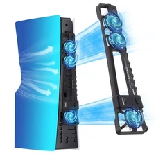 Cooling Fan for PS5 Slim – 3-Speed Quiet Cooler w/ LED & USB Por