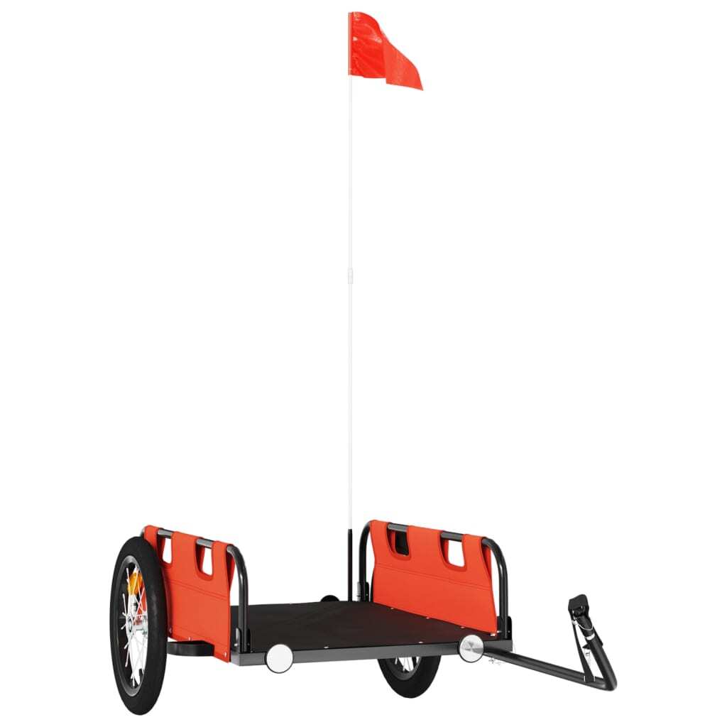 AX Rimorchio Bicicletta Trasporto Merci Bici Carrello Arancione MC45Kg New 94166