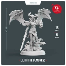 Artel W Lilith the Demoness 28mm Wargaming Miniature