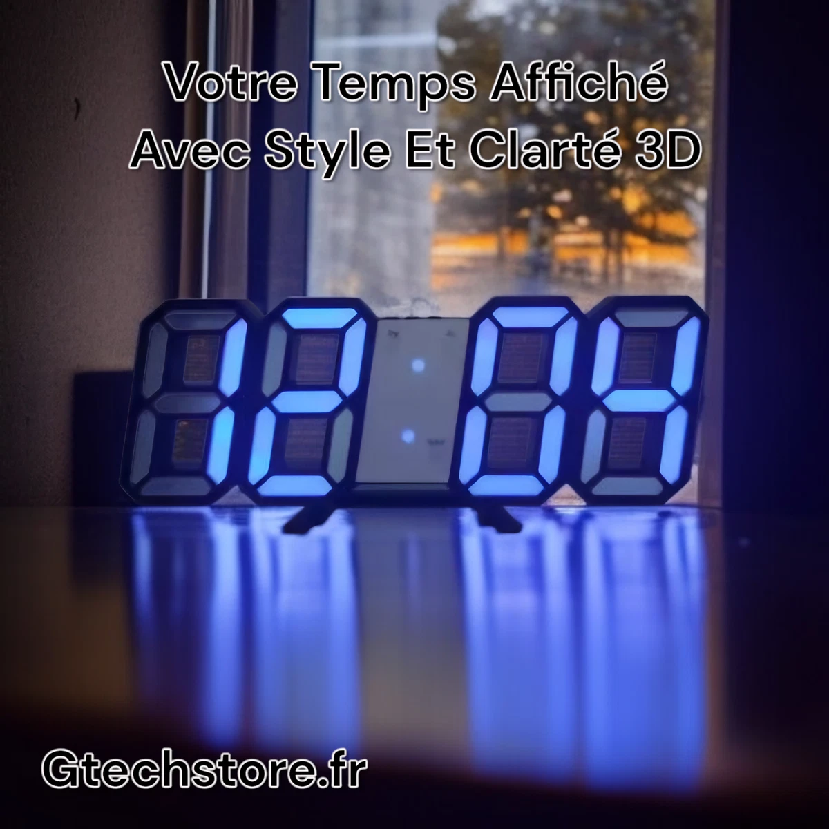Horloge murale 3D DIY Horloge moderne Effets de surface grand miroir