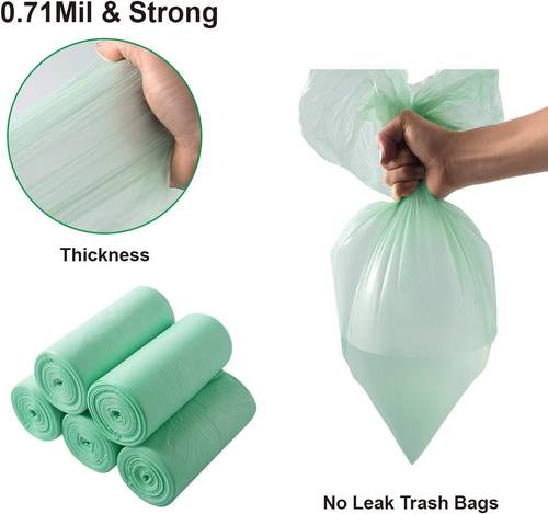 150 Biomüllbeutel 25L, AURMOO Bio Beutel 6 Gal, 100% Kompostierbare Abbaubarer M - Bild 4 von 12