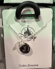 Disney Parks Mickey Mouse Cubic Zirconia Letter J Silver Color Necklace NEW