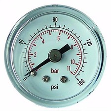 50mm Pressure Gauge 1/4" BSP BACK ENTRY 0-200 PSI 14 Bar AIR OIL DRY GC5014/04