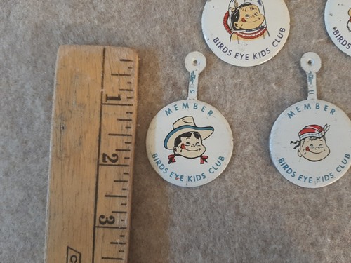 1953 Birds Eye Frozen Vegetables Kids Club Member 7 Pinback Badges General Foods - Picture 3 of 11