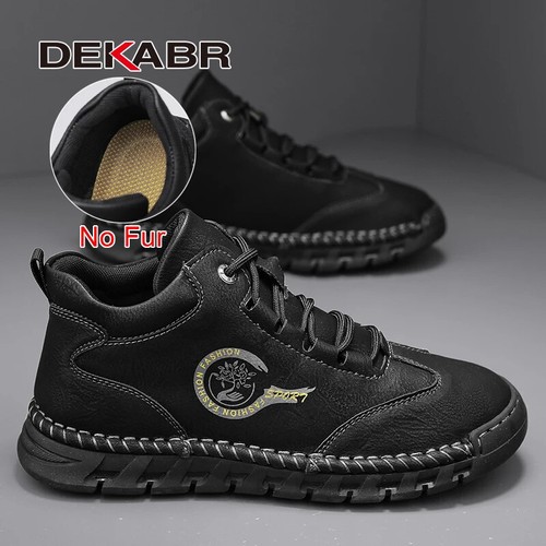 Mode Herren Freizeitschuhe Schnürschuhe Rutschfest Gummisohle Handgefertigt Stiefeletten  - Bild 20 von 25