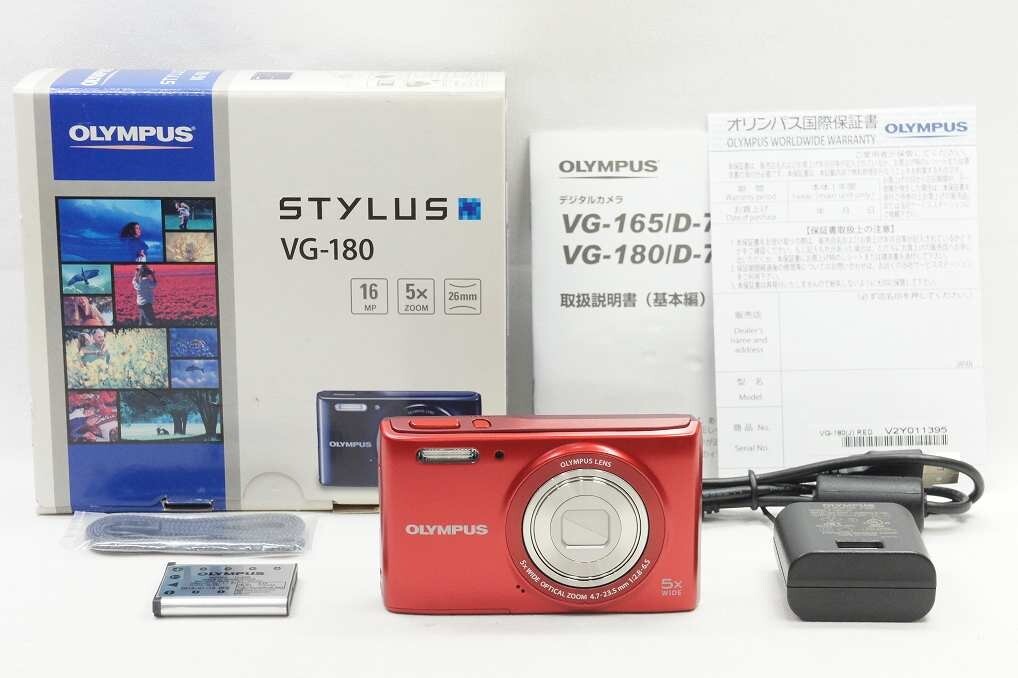 OLYMPUS stylus VG-180 レッド 16MP 【公式通販】